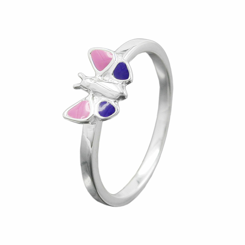 ring butterfly pink/ purple silver 925