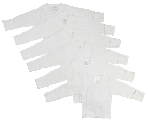 Bambini CS-071S-071S Long Sleeve Side Snap with Mitten, White - Sm