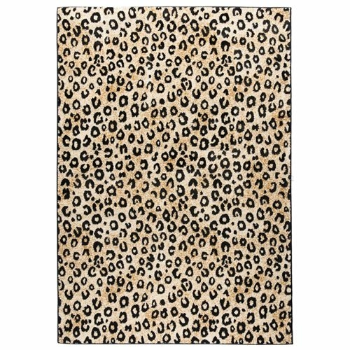 2 ft. 7 in. x 3 ft. 11 in. Dulcet Leopard Area Rug - Black