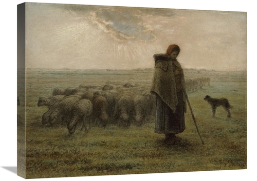 Global Gallery GCS-454785-1824-142 18 x 24 in. Shepherdess & Her Flock