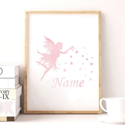 Watercolour Girl's Name Personalised Canvas Print