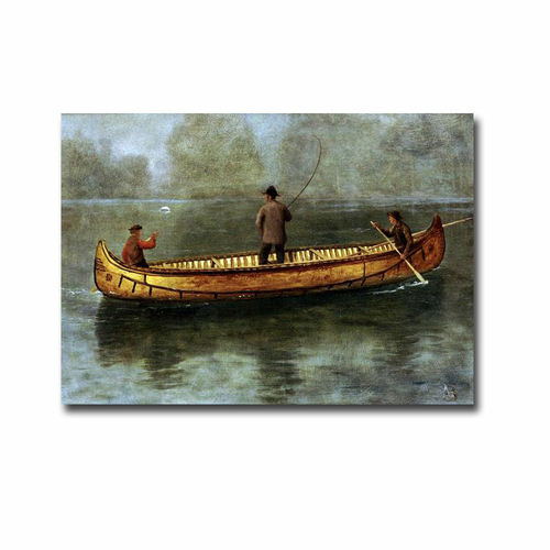 Artistic Home Gallery 1624437BG Fishing from a Canoe by Albert Biersta