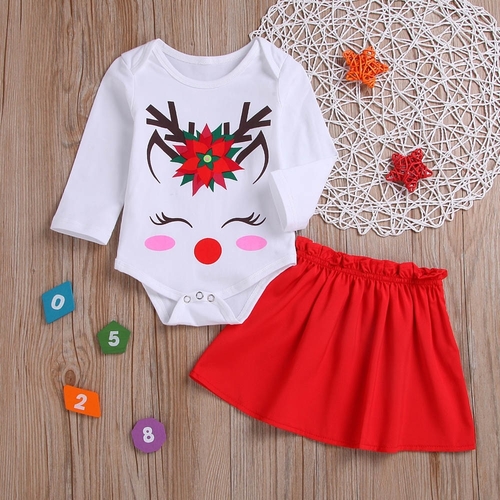 Toddler Kids Clothes Set Baby Girls Christmas Deer