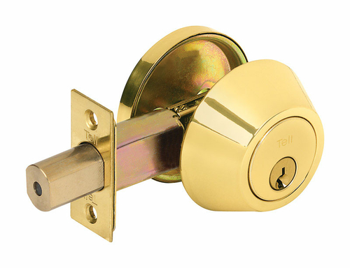 Tell Manufacturing 5005866 Bright Brass Metal Single Cylinder Deadbolt