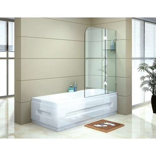 120 x 145cm Frameless Glass Bath Screen by Della Francesca Chrome