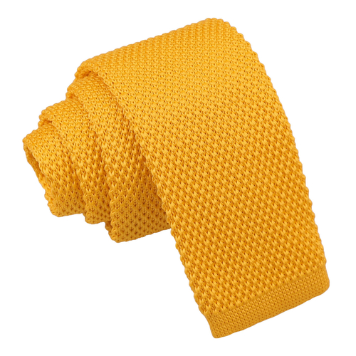Plain Knitted Tie - Boys - Marigold