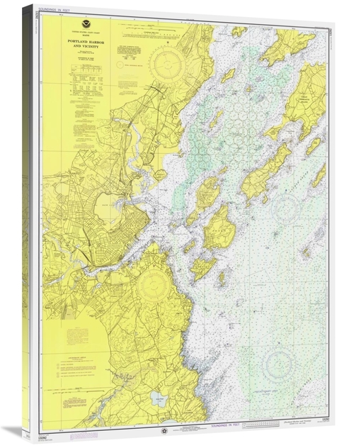 Global Gallery GCS-450527-36-142 36 in. Nautical Chart - Portland Harb