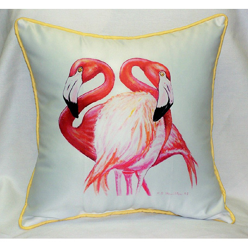 Betsy Drake HJ384 Two Flamingos Art Only Pillow 18"x18"