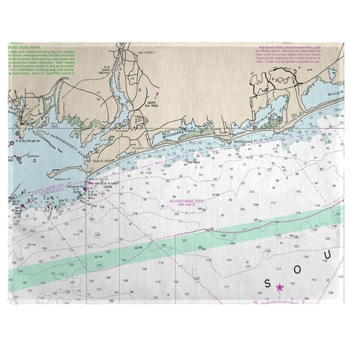 Betsy Drake PM13205WH 14 x 18 in. Block Island Sound, RI Nautical 