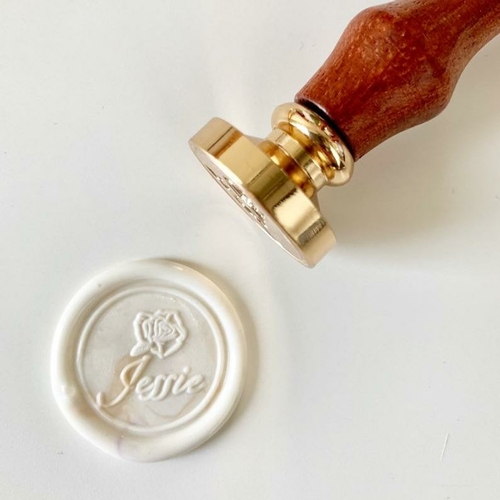 Rose design Wedding Wax Seal Stamp with name