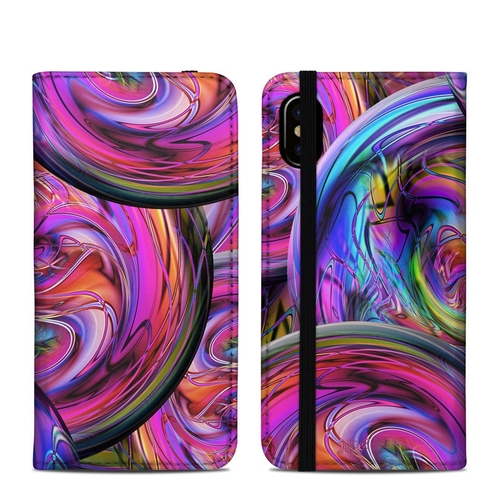DecalGirl AIPXFC-MARBLES Apple iPhone X Folio Case - Marbles