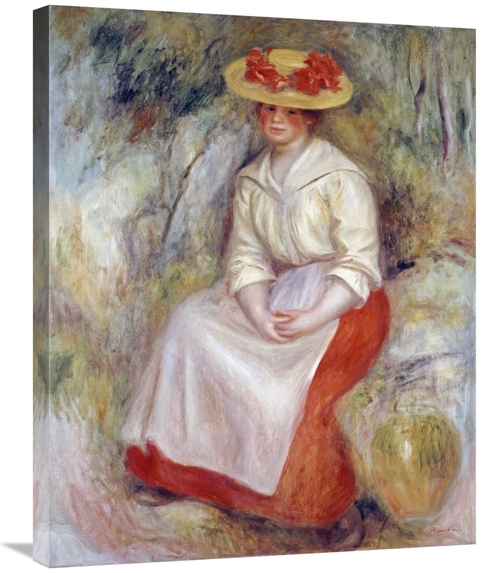 Global Gallery GCS-267119-30-142 30 in. Gabrielle in a Straw Hat Art P
