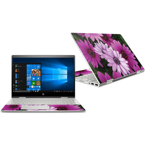 MightySkins HPENX31518-Purple Flowers Skin for 15 in. 2018 HP Envy X36