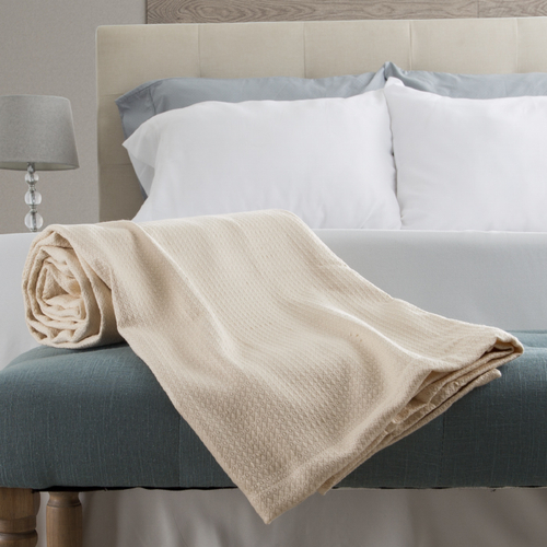 Lavish Home 61-89-T-T 100 Percent Cotton Blanket, Taupe - Twin