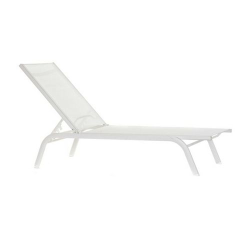 Sun-lounger DKD Home Decor reclining White PVC Aluminium (191 x 58 x