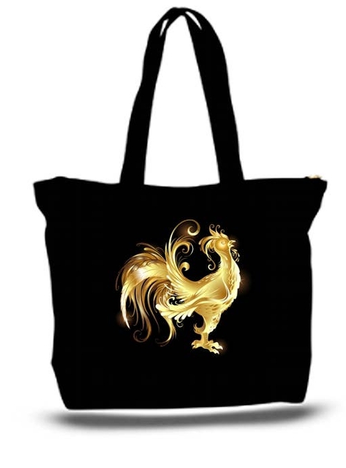 The Golden Chicken Large Tote New Zipper Bag