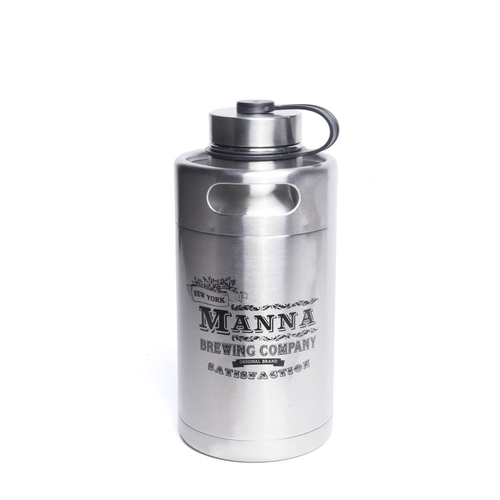 Manna 6407332 64 oz Silver Stainless Steel - Brewing Co Keg Growler Wa