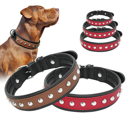Leather Studded Dog Collar Genuine Leather Collars