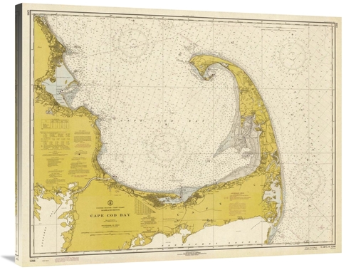 Global Gallery GCS-450536-40-142 40 in. Nautical Chart - Cape Cod Bay 