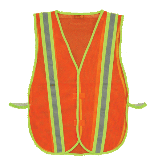 2W 8018B Economy Mesh Safety Vest Trim Stripe - Orange