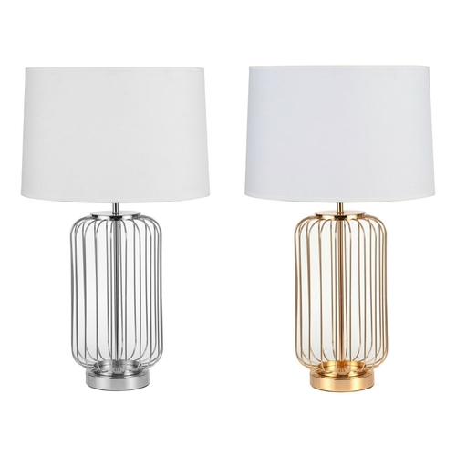 Desk lamp DKD Home Decor White Golden Silver Metal 50 W 220 V (2