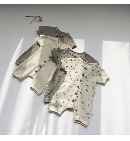 Baby 1pcs Allover Floral Graphic & Solid Single Breasted One