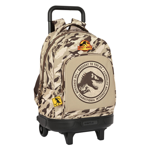 School Rucksack with Wheels Jurassic World Dominion Brown 33 X 45 X 22