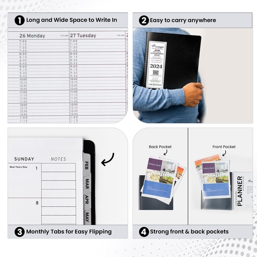 2024 Appointment Book & Planner    8.5 x 11 inches Large Tabbed Daily