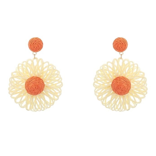 White Meadow Blossom Earrings Fabric Drops & Danglers for women
