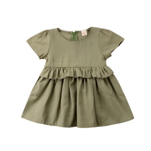 Newborn Baby Girls Short Sleeve O-Neck High Waist