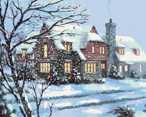 Zuty - Paint by Numbers - SNOW-COVERED HOUSE (D. RUSTY RUST), 40x50 cm