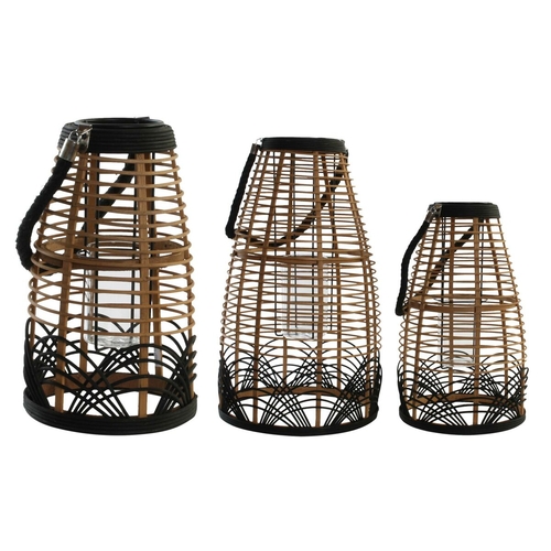 Candleholder DKD Home Decor 31 x 31 x 53 cm Crystal Metal Bicoloured