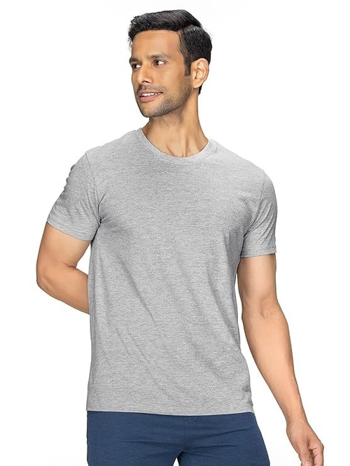 Mens Cotton Solid Regular Fit Round Neck Half Sleeves T-Shirt