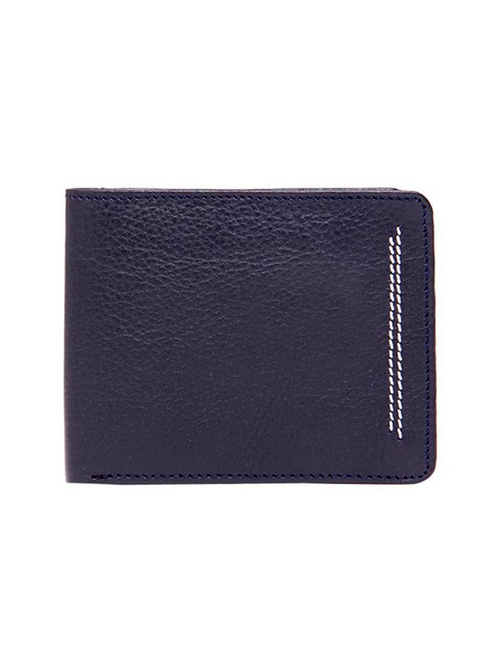 Blue stitched design Leather Wallet