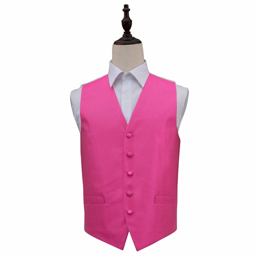 Solid Check Waistcoat - Fuchsia Pink, 42'