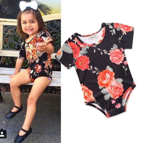 Newborn Baby Girls Short Sleeve Floral Summer