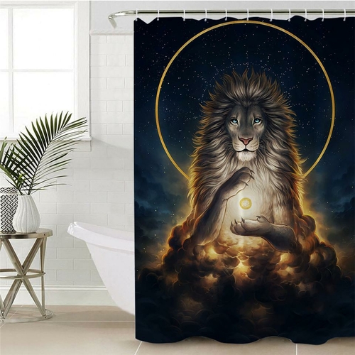 Lion God Shower Curtain