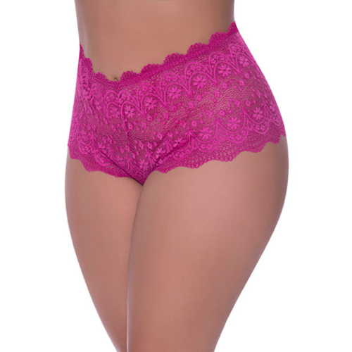 Magic Silk Berrylicious Split Crotch Lace Boyshort Raspberry Queen