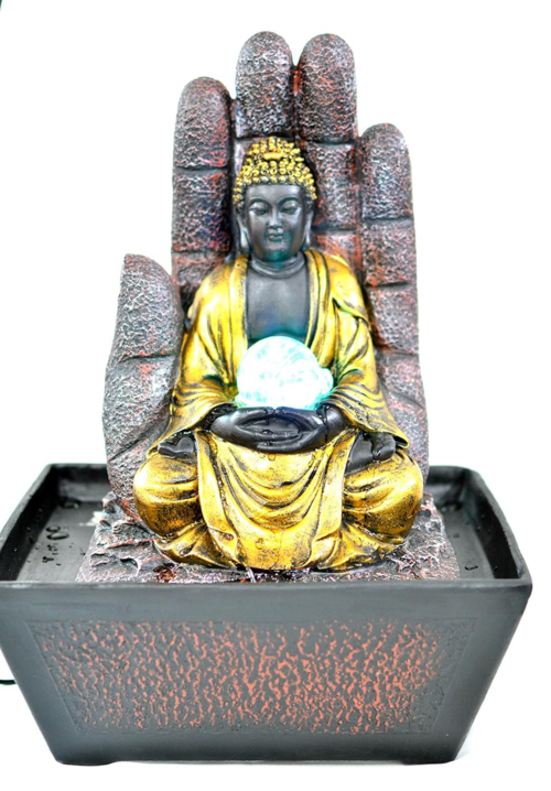 Beautiful Buddha Showpiece With water and Rolling Ball