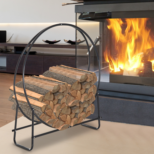 HOMCOM Heavy Duty Firewood Rack Indoor Outdoor Log Holder 264lbs.