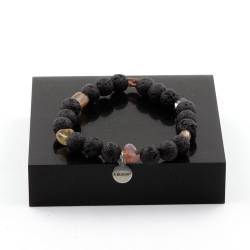 Auralite from Canada + Lava Bracelet 8 mm Beads.