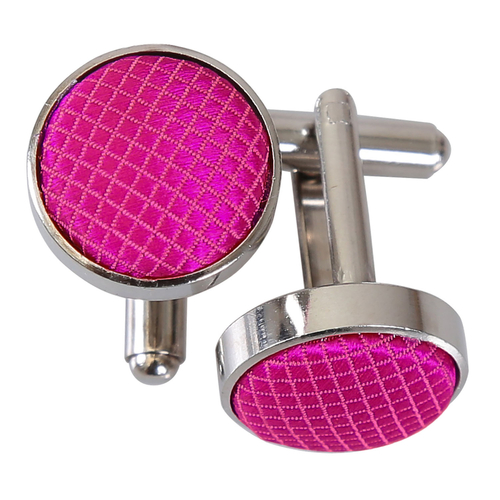 Solid Check Cufflinks - Fuchsia Pink