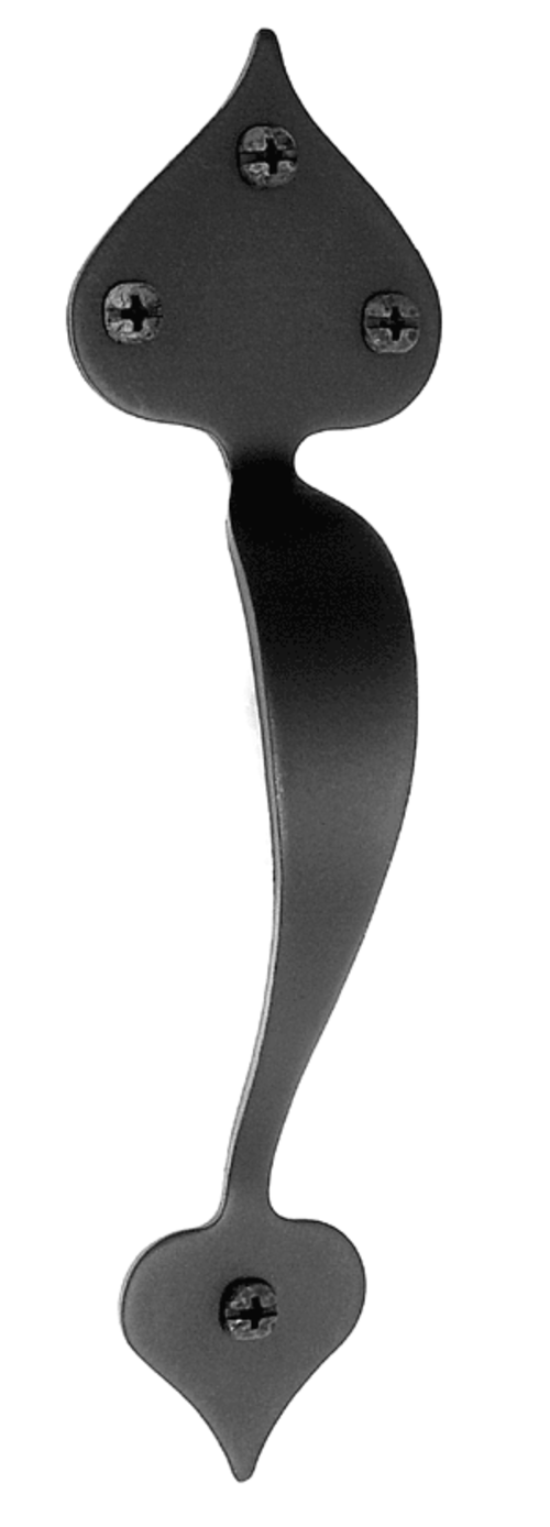 Acorn APEBP 8-3/4" Long Smooth Iron Heart Door Pull - Black