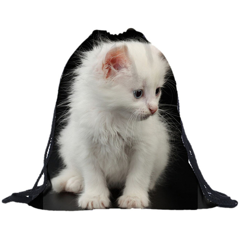 Drawstring bags for women men Unisex Cat 3D