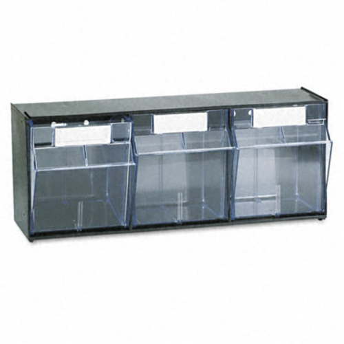 Deflect-O 20304OP Tilt Bin Plastic Storage System  Three Bins  23-5/8 