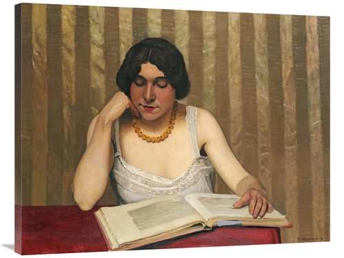 Global Gallery GCS-267477-40-142 40 in. Reader with a Yellow Necklace 