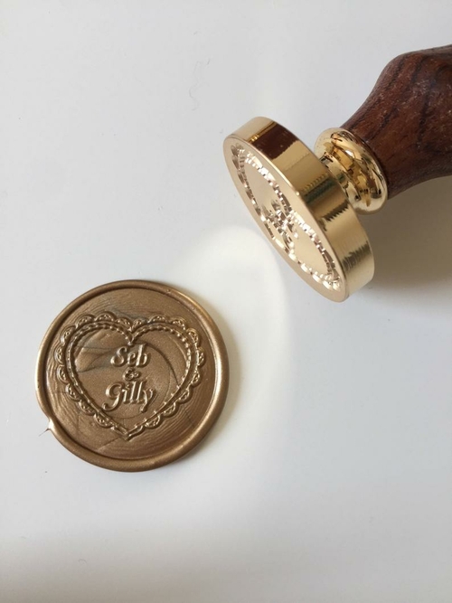 Personalized Heart shape Wedding Wax Seal Stamp with names