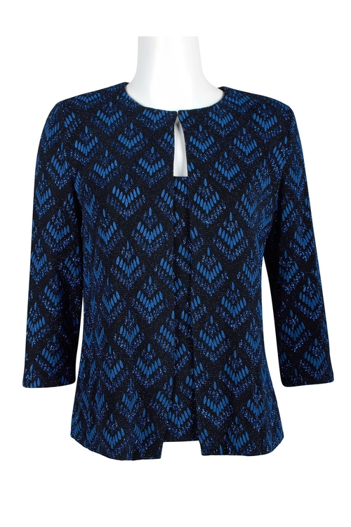 Alex Evenings Scoop Neck Sleeveless Metallic Knit Top with Matching