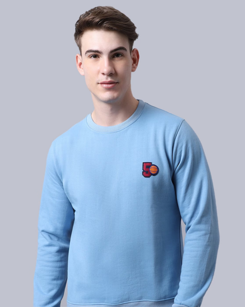Crew-Neck Sweatshirt with Ribbed Hem