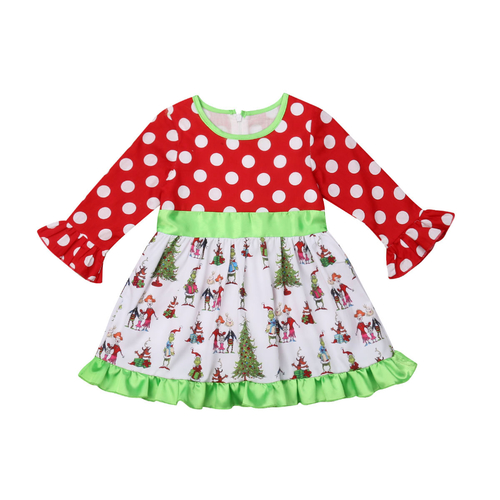 Christmas Cute Infant Kids Baby Girls Autumn Dress